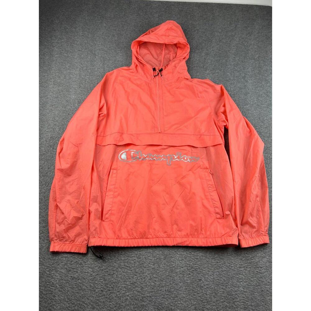 Champion Mens Coral Windbreaker Hoodie‎ Size Medium